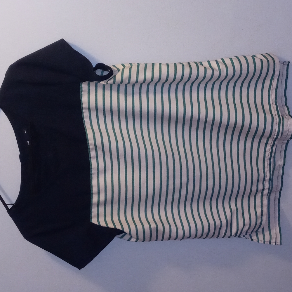 Gap green/white stripe size M blouse